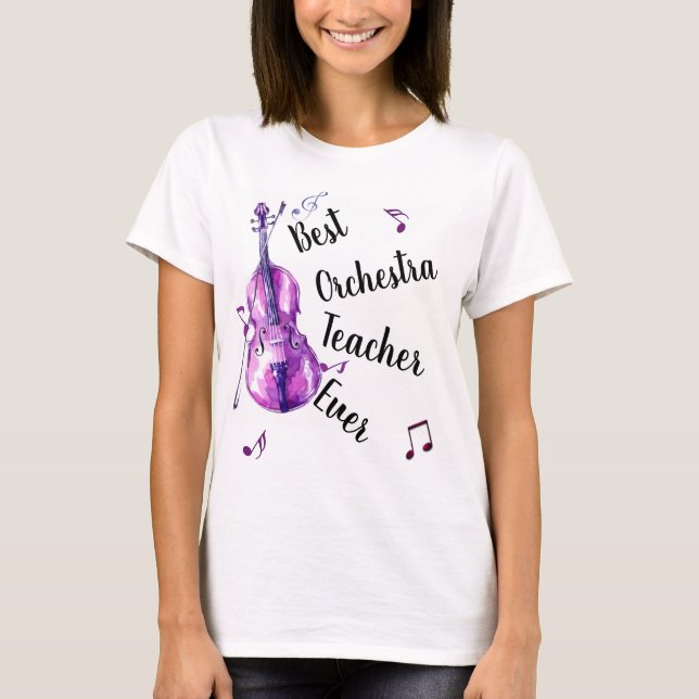 Best Orchestra Teacher Ever Pattern T-Shirt (Front)