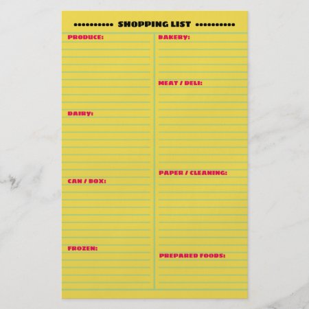 Best Organized 2-sided Shopping List Flyer