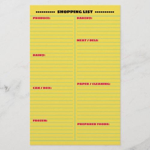 Best Organized 2_Sided Shopping List Flyer