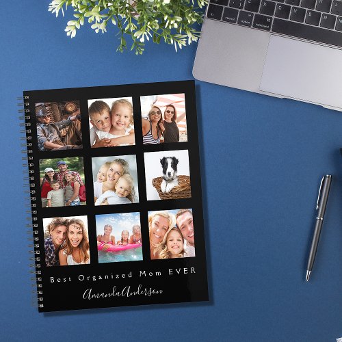 Best organized mom photo family collage black 2025 planner