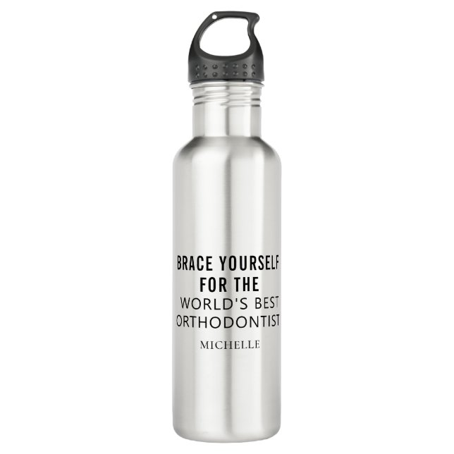 Best Orthodontist Personalized Professional Name Stainless Steel Water Bottle (Front)