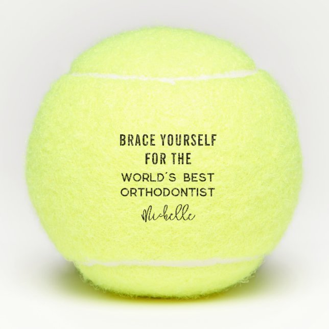 Best Orthodontist Personalized Professional Name Tennis Balls (Front)