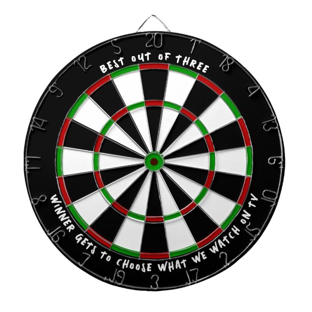 "BEST OUT OF THREE" Custom Darts Game Winner Prize Dart Board (Front)
