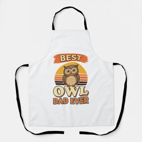 Best Owl Dad Ever Vintage Engraving Shirt Design_1 Apron