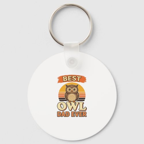 Best Owl Dad Ever Vintage Engraving Shirt Design_1 Keychain