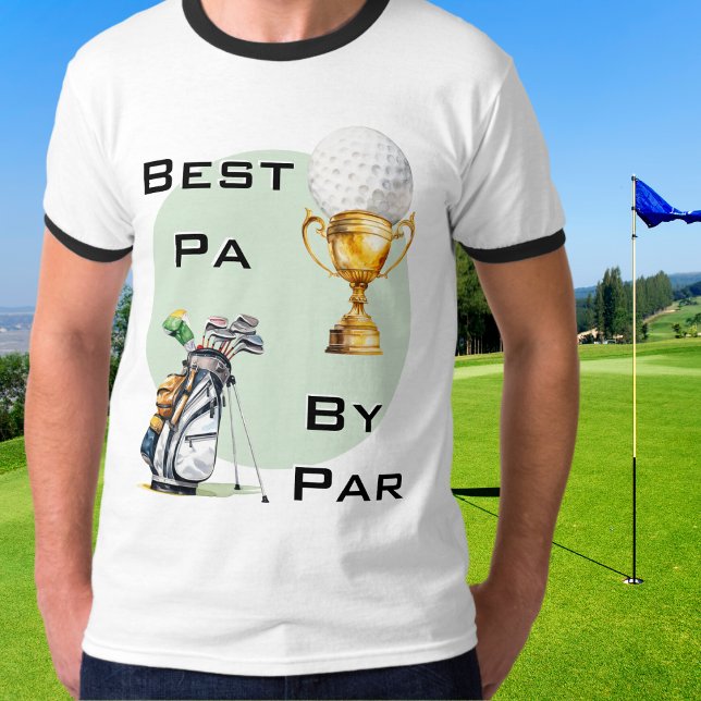 Best Pa By Par Golfer Dad Golf Themed Father's Day T-Shirt (A funny t-shirt with 'Best Pa By Par' caption, ideal for golf lovers on Father's Day)