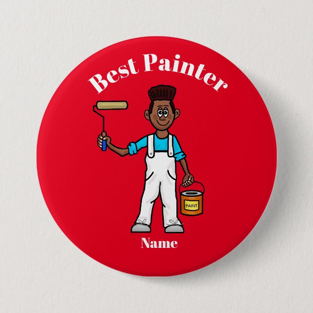 Best Painter Button for Black Male Painter         (Front)