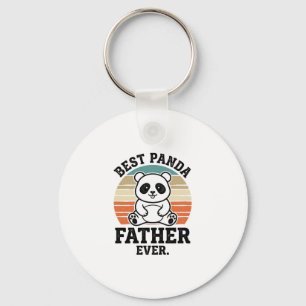 Best Panda Father Ever Vintage Panda Shirt Design_ Keychain