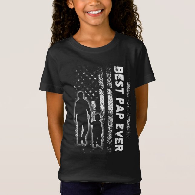 Best Pap Ever USA Flag Father's day Grandpa Gift T-Shirt (Front)