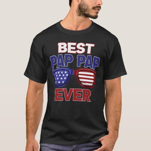 Best Pap Pap Ever Us Flag Grandpa Fathers Day Gift T_Shirt