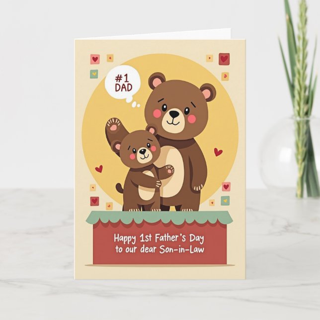 Best Papa Bear Hug Day Card (Front)