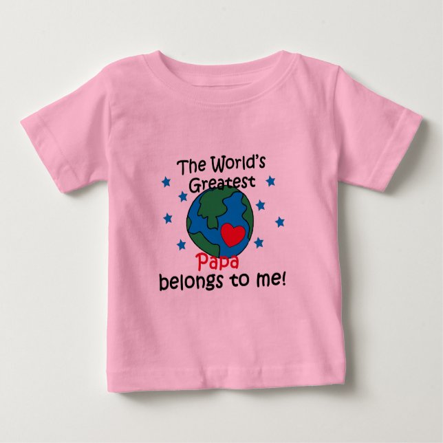 Best Papa Belongs to me Baby T-Shirt (Front)