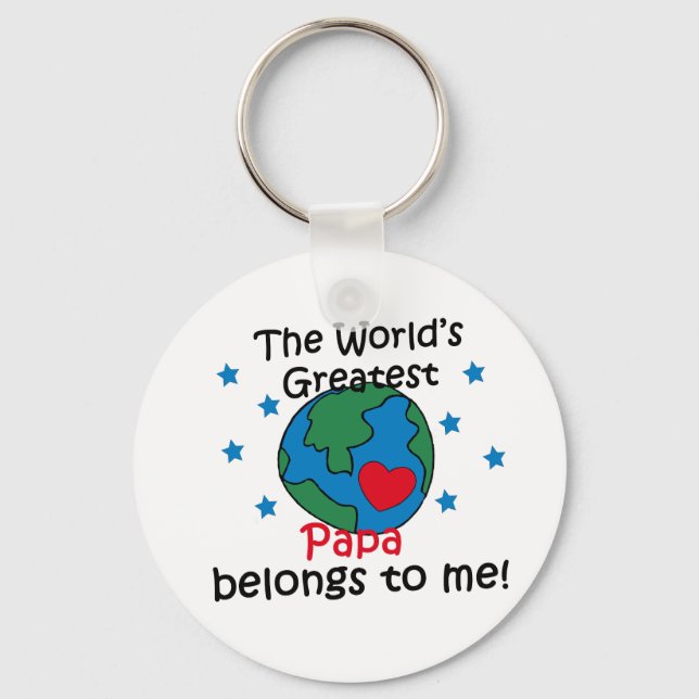 Best Papa Belongs to me Keychain (Front)