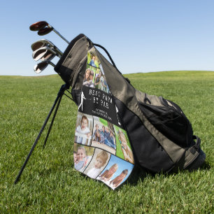 BEST PAPA BY PAR 12 Photo Collage Personalized Golf Towel