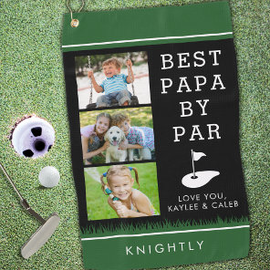 BEST PAPA BY PAR 3 Photo Collage Personalized Golf Towel