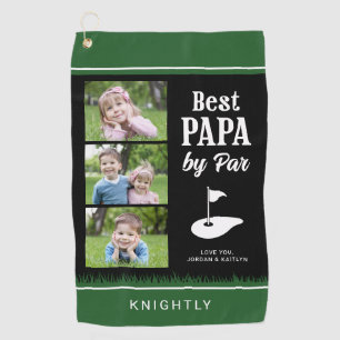 BEST PAPA BY PAR 3 Photos Personalized Golf Towel