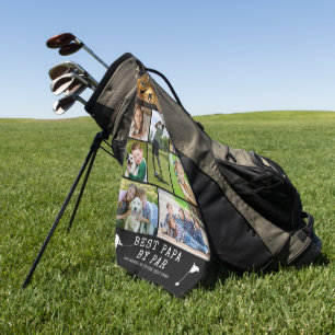 BEST PAPA BY PAR 9 Photo Collage Personalized Golf Towel