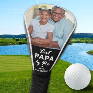 BEST PAPA BY PAR Custom Photo Modern Golfer Golf Head Cover