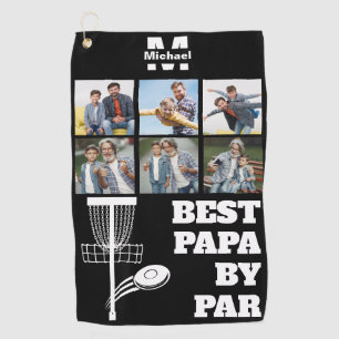 Best Papa By Par Disc Golf Frisbee Custom 6 Photo Golf Towel