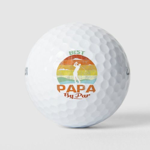 Best Papa By Par Fathers Day Golf Shirt Gift Gran Golf Balls