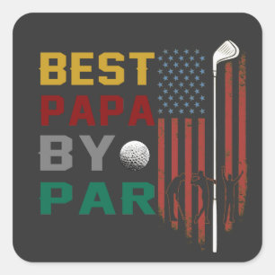 best papa by par golf T-Shirt Square Sticker