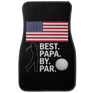 Best Papa By Par Golfing Papa Father's Day Golf Car Floor Mat