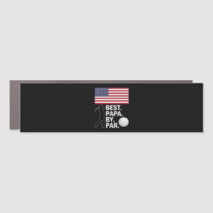 Best Papa By Par Golfing Papa Father's Day Golf Car Magnet
