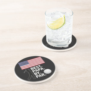 Best Papa By Par Golfing Papa Father's Day Golf Coaster