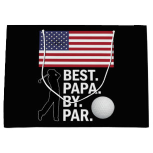 Best Papa By Par Golfing Papa Father's Day Golf Large Gift Bag