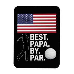 Best Papa By Par Golfing Papa Father's Day Golf Magnet