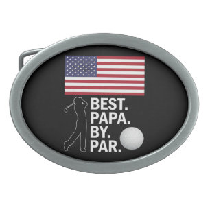 Best Papa By Par Golfing Papa Father's Day Golfc Belt Buckle