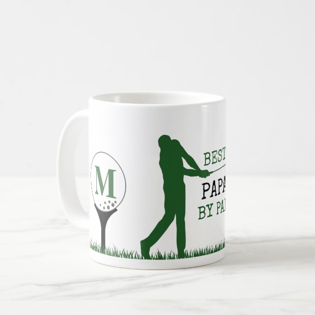BEST PAPA BY PAR Monogram Golfer Coffee Mug (Front Left)