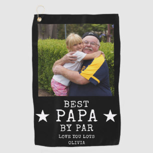 Best Papa by Par Personalized Grandpa Photo Gift Golf Towel