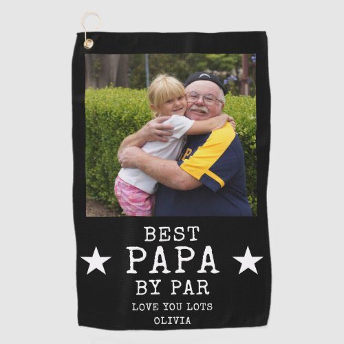 Best Papa by Par Personalized Grandpa Photo Gift Golf Towel