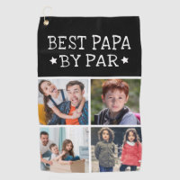 Best Papa By Par Photo Collage Golf Towel