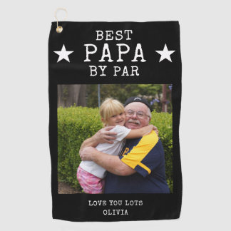 Best Papa by Par Photo Gift Personalized Grandpa  Golf Towel