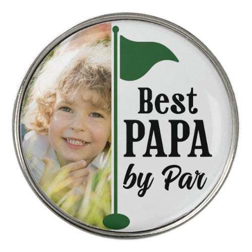 Best Papa By Par Photo Golf Flag Golf Ball Marker