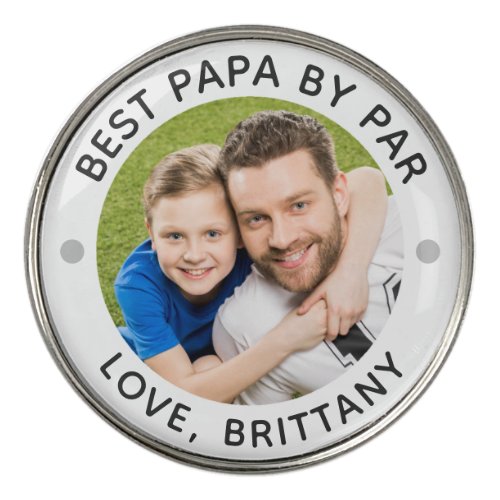 BEST PAPA BY PAR Photo Personalized Golf Ball Marker
