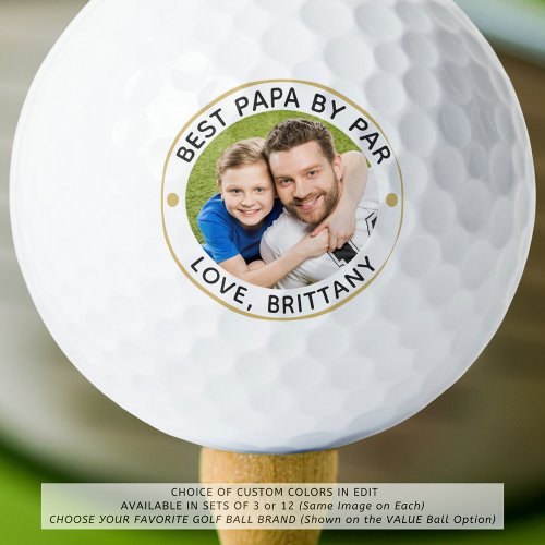 BEST PAPA BY PAR Photo Personalized Golf Balls
