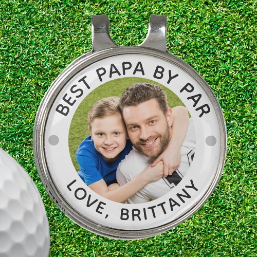 BEST PAPA BY PAR Photo Personalized Golf Hat Clip