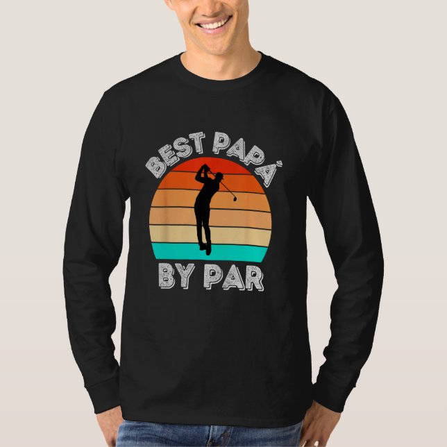Best Papá By Par Retro Sunset Parody T-Shirt (Front)
