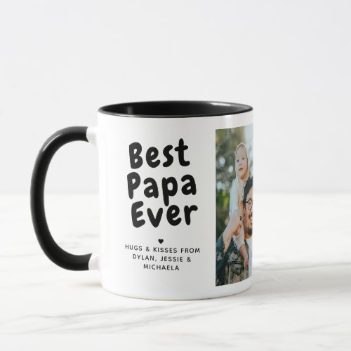 Best Papa Ever 2_Photo Collage  Custom Message Mug