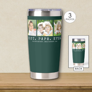 BEST PAPA EVER 3 Photos Personalized Insulated Tumbler