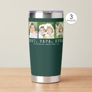 BEST PAPA EVER 3 Photos Personalized Insulated Tumbler