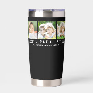BEST PAPA EVER 3 Photos Personalized Insulated Tumbler