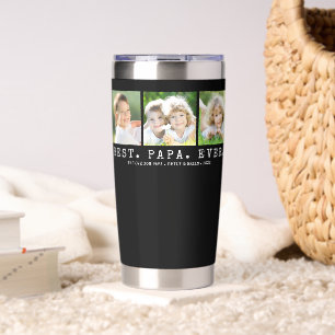BEST PAPA EVER 3 Photos Personalized Insulated Tumbler