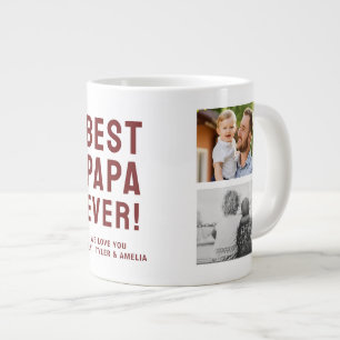 Best Papa Ever 4 Photo Collage Giant Coffee Mug
