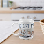 Best Papa Ever 4 Photo Collage Grandpa Coffee Mug<br><div class="desc">Create a sweet keepsake for a beloved grandfather this Father's Day or Grandparents Day with this simple design that features four of your favorite photos. "Best Papa Ever" appears across the top in shades of blue.</div>