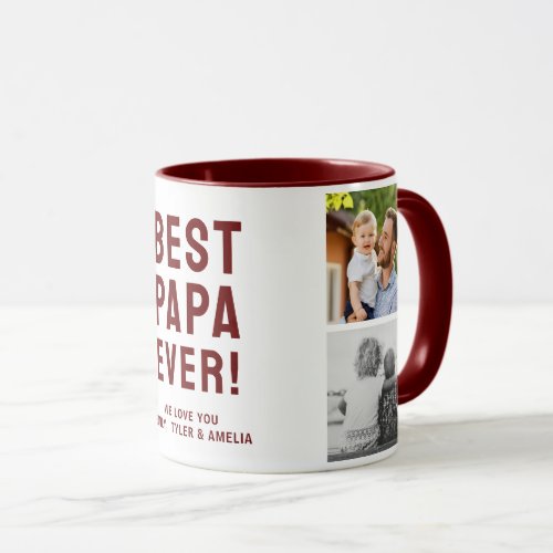 Best Papa Ever 4 Photo Collage  Mug