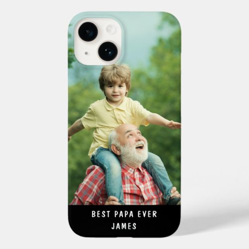 Best Papa Ever Add Your Own Photo Custom Name Case_Mate iPhone 14 Case